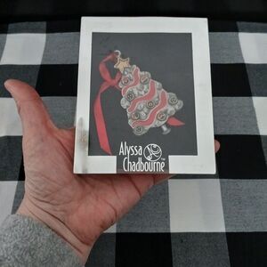 Alyssa Chadbourne Pewter Christmas Tree Ornament Vintage Made in USA Holiday